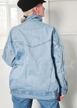 Крутая классная стильная замечательная винтажная джинсовая куртка джинсовка бомбер ретро винтаж6 фото
