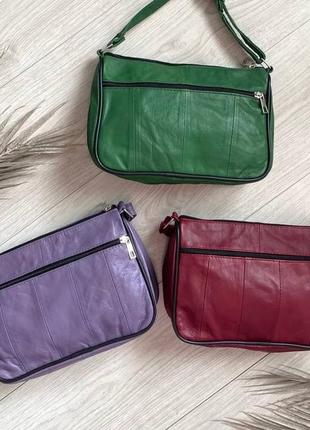 Шкіряна сумка бузкова, фіолетовий клатч, шкіряний клатч,зелена сумка2 фото