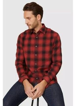 Стильная коттоновая клетчатая рубашка mantaray mens ombre shirt