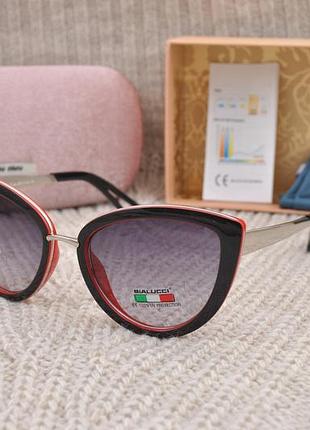 Очки солнцезащитные bialucci кошачий глаз в черной оправе женские bl1743