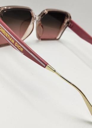 Окуляри сонцезахисні лінза коричнево розовая дужки кольору пудра8 фото