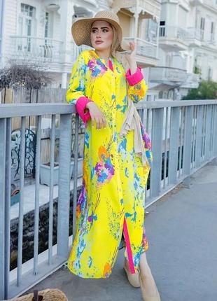 Бомбовое длинное платье халат турция отличное качество