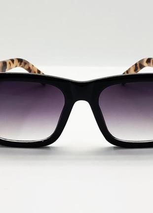 Жіночі окуляри сонцезахисні із леопардовими широкими дужками2 фото