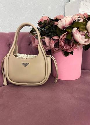 Сумка prada leather handbag beige3 фото