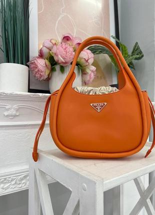 Сумка prada leather handbag orange2 фото