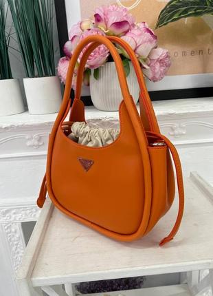 Сумка prada leather handbag orange3 фото