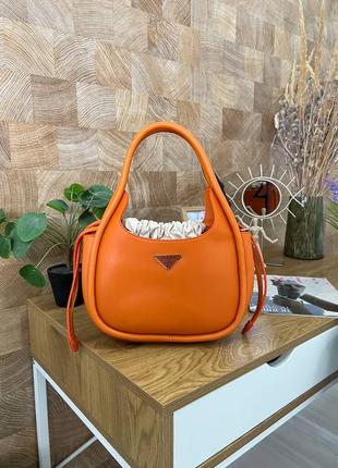 Сумка prada leather handbag orange6 фото