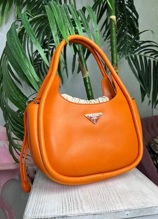 Сумка prada leather handbag orange9 фото