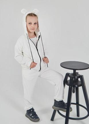 Велюровий спортивний костюм на дівчинку з вушками р.110,116,122,1289 фото