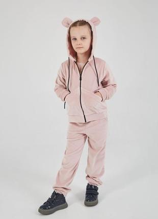 Велюровый спортивный костюм с ушками на девочку р.110,116,122,1285 фото