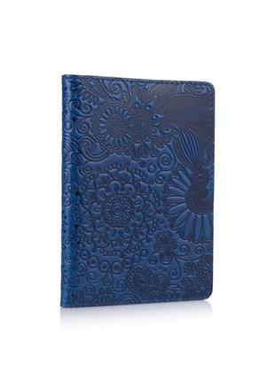 Обложка для паспорта hiart pc-01 crystal blue "mehendi art"4 фото