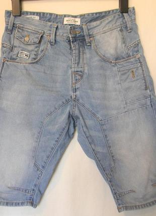 Муж.джинсовые шорты бриджи jack & jones р.s коттон1 фото