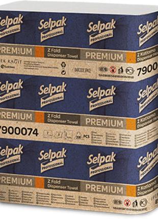 Бумажные полотенца selpak professional premium z-сложение 2 слоя 200 листов (8690530786875)