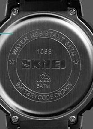 Спортивные мужские часы skmei 1068 all black водостойкие наручные кварцевые2 фото