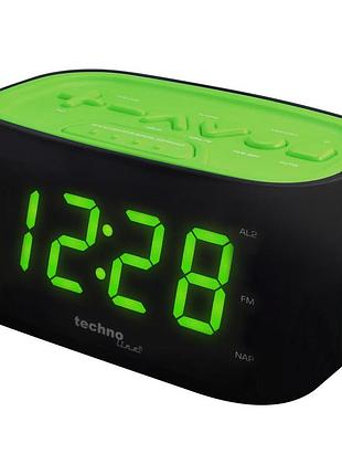 Годинник будильник радіо technoline wt465 black/green (wt465 grun)
