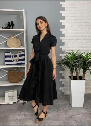 Женское летнее платье миди на пуговицах жіноча літня сукня плаття на гудзиках