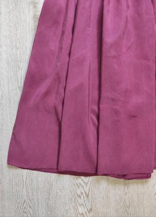 Фиолетовые сиреневые бордовые шелковые натуральные широкие длинные шорты капри кюлоты шелк5 фото