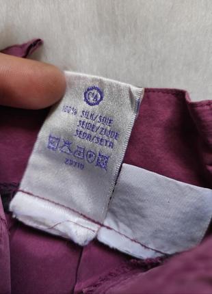 Фиолетовые сиреневые бордовые шелковые натуральные широкие длинные шорты капри кюлоты шелк