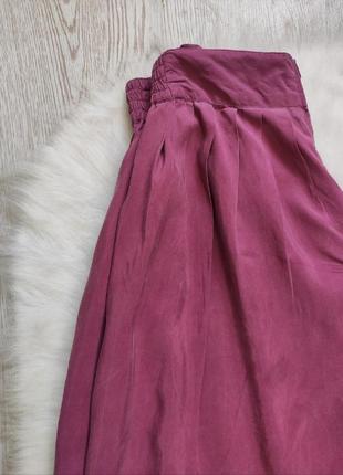 Фиолетовые сиреневые бордовые шелковые натуральные широкие длинные шорты капри кюлоты шелк