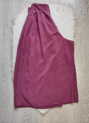 Фиолетовые сиреневые бордовые шелковые натуральные широкие длинные шорты капри кюлоты шелк
