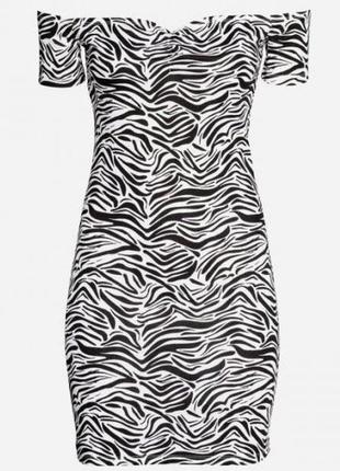 1. cтрейчевое платье с рисунком черно-белая зебра  размер eur 32 или xs2 фото