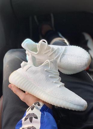 Удобные кроссовки adidas yeezy в белоснежные цвете (весна-лето-осень)😍6 фото