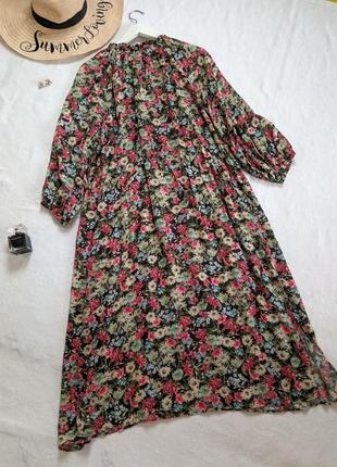Платье миди в цветочный принт9 фото