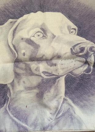 Наволочка без подушки декоративна собака льон