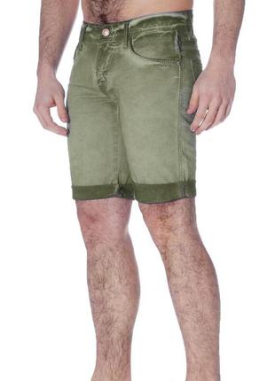 Новые джинсовые шорты стрейч оливковые w31-32 'meltin'pot' italy
