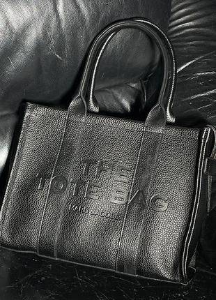 Marc jacobs medium tote bag black leather 34 х 26 х 12 см