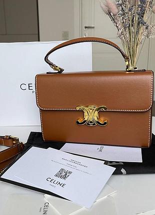Женская кожаная сумка celine brown