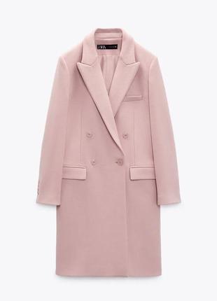 В наличии🔥 новое розовое пальто zara весеннее шерстяное пальто manteco
