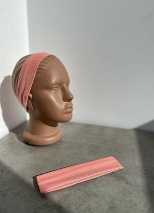 Пов’язка тренд трендова повязка стрейч котон персикова