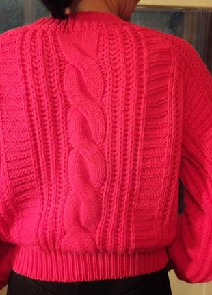 Ярко-розовый свитер3 фото