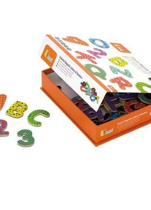 Набір магнітних букв і цифр viga toys "букви і цифри" 59429