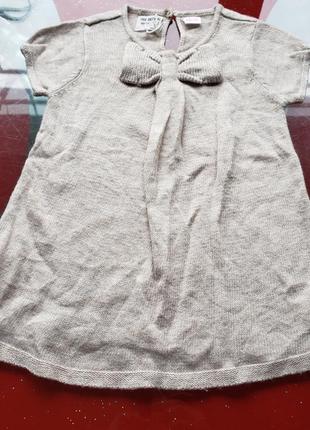 Zara мягкое вязаное платье весна осень девочке 2-3г 92-98см1 фото