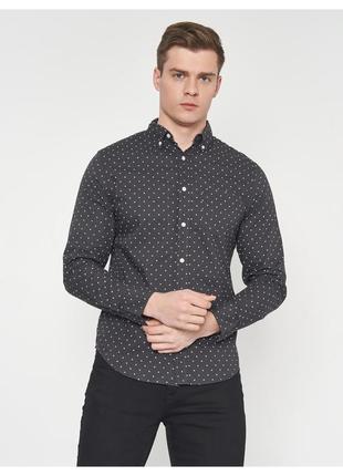 Темно сіра сорочка кежуал old navy slim-fit built-in flex