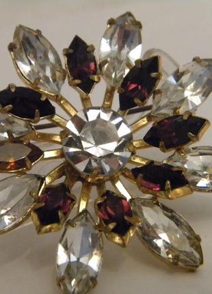 Брошь чешская бижутерия чехословакия яблонекс винтаж №89