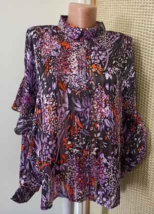 Шикарная шифоновая блуза с воланом