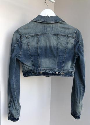 Кроп джинсова куртка mango 2