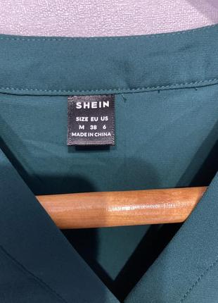 Блуза длинный рукав цвет бутилка shein4 фото