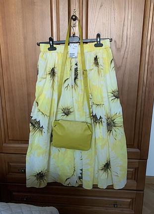 Юбка h&amp;m m l размер лимонная юбка сумка