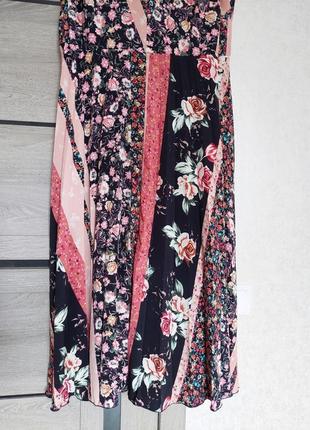 👗довга сукня без рукава в стилі 🔹кантрі🔹бохо🔹 абстракція квіткова george ( розмір 14-16)3 фото