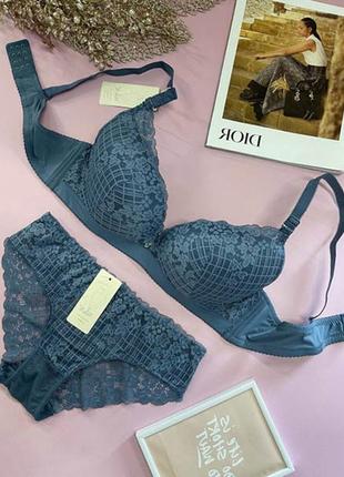 Комплект нижньої білизни синій 0521