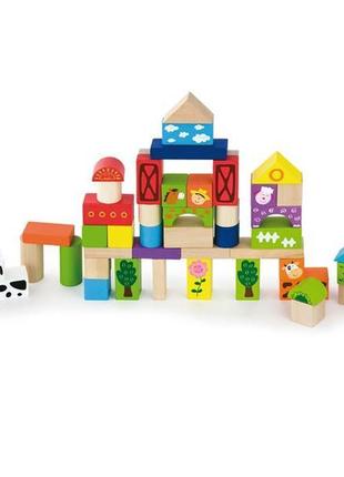 Набір будівельних блоків viga toys "ферма" 50285 50 шт.