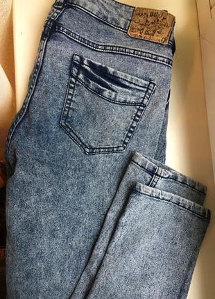 Супер джинси синій мармур skinny!5 фото