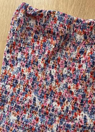 Спідниця нова квітковий принт юбка спідничка резинка спідниця-резинка2 фото