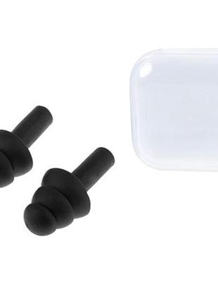 Беруші силіконові бервуха в пластиковому кейсі silicone earplugs black