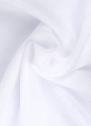 Тюль готовий пошитий білий однотонний шифон на тасьмі, висота 240 см, ширина 200 см2 фото