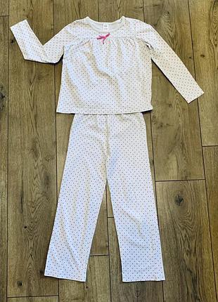 Пижама в горошек хлопковая трикотажная mini boden ( англия)